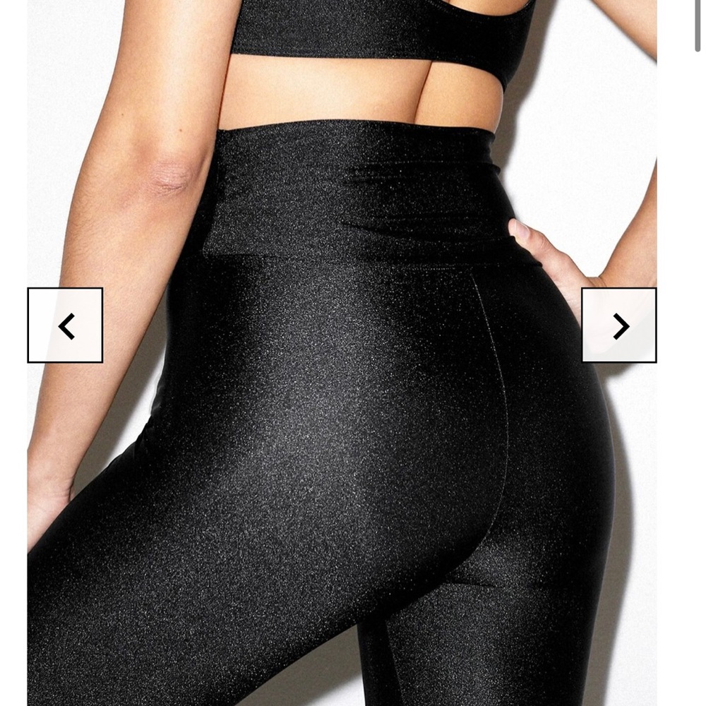 AMERICAN APPAREL high waist shiny black leggings small